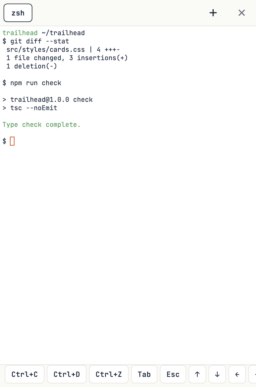 Current Hooky terminal interface rendered with sample command output.